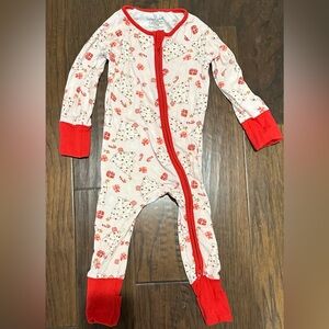 Caden Lane Baby Girl Christmas Zip footie onesie 6-12 mo
